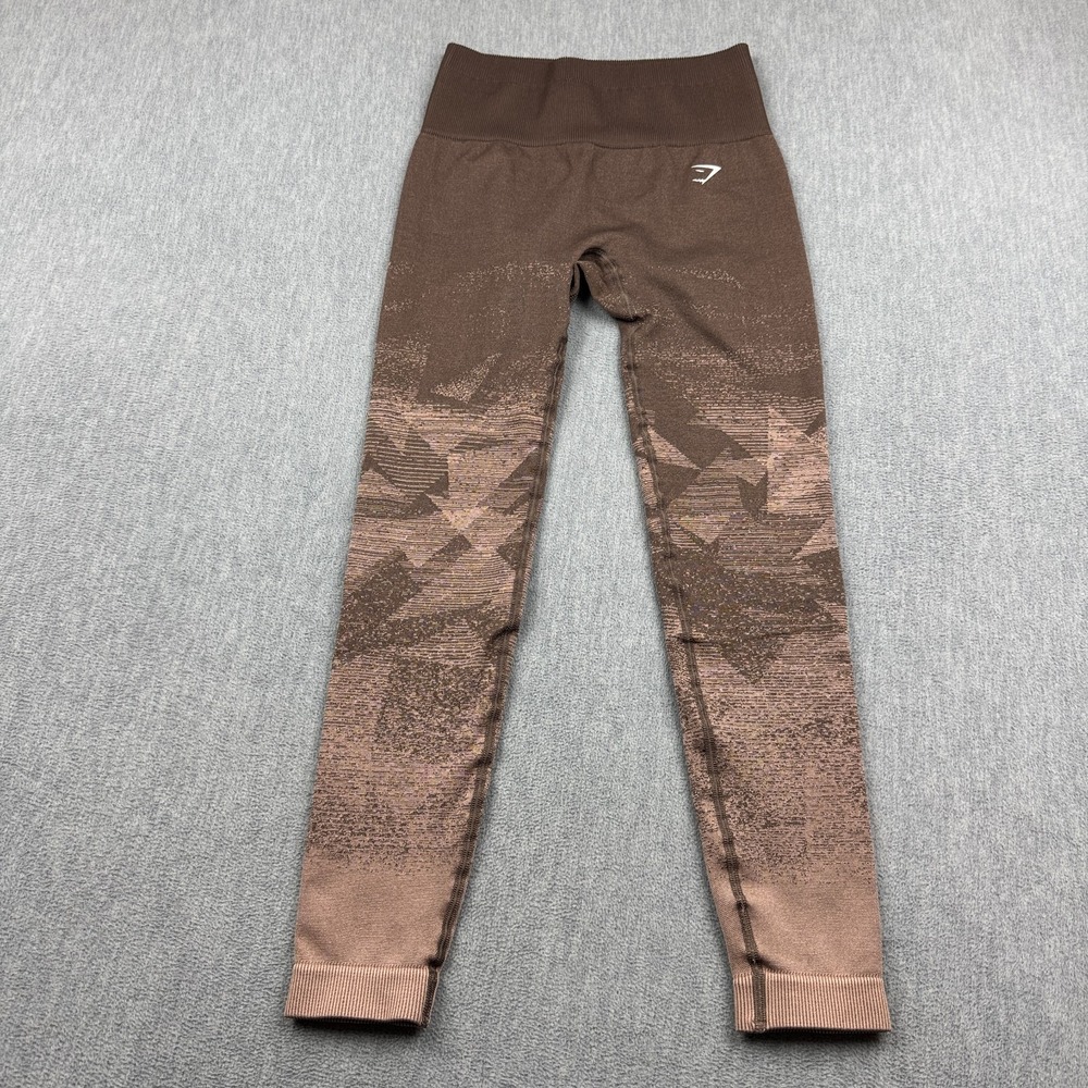 Gymshark Leggings Womens XS Brown Adapt Ombre Seamless Mid Rise Yoga Gym Workout